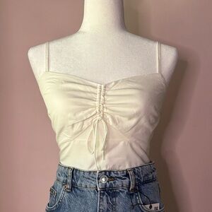 Abercrombie & Fitch Cinched Front Cutout Crop Top